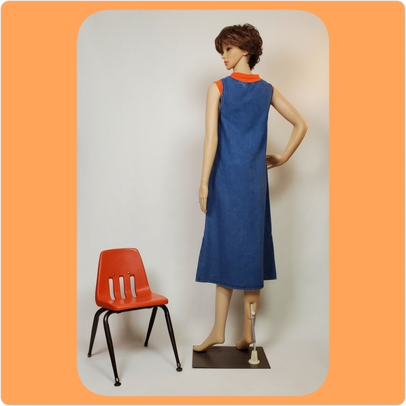 SOLD Vtg denim over-all dress - Picture 2 of 15